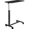 Global Industrial Mobile Overbed Table with H-Base, Walnut Laminate Tabletop