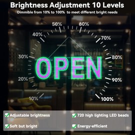 Thirdpolite Pink/Green LED Open Sign for Business 30x10 inch, Ultra Bright Light Up LED Sign for Storefront Window, Glass Door, Wall - Business Advertising Signs for Bar Shop Cafe Salon Restaurant