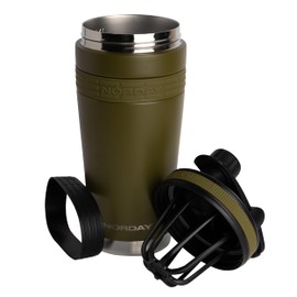 NORDAY | Shaker Proteina de Acero Inoxidable | Pre Workout Shaker Gym - Vaso para Proteina - Botella Mezcladora de Coctelera | Tapa Hermética Antiderrame - Protein Vaso Shaker Miliar 25oz