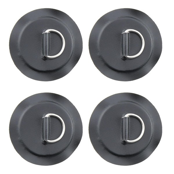 MEETOOT 4PCS Black Stainless Steel D Ring Patch Suitable for