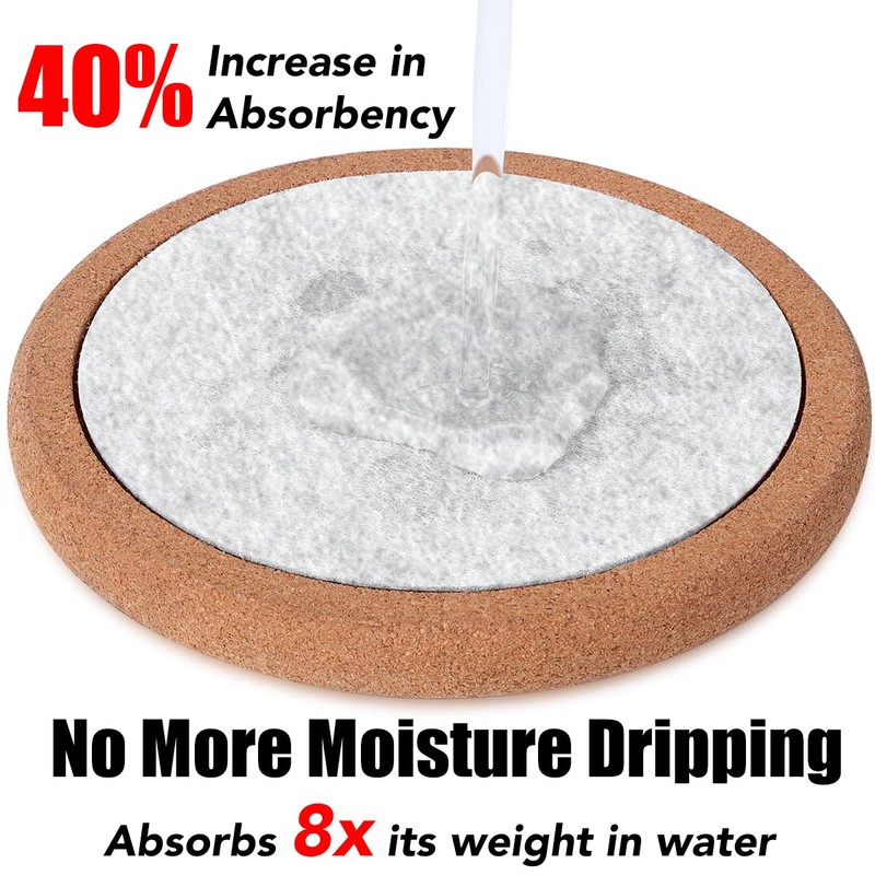 Drink Coasters with Holder, Absorbent Coaster, 6 Pack, Light Gray.