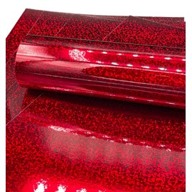 Syntego 5 Sheets A4 Premium Holographic Confetti Effect Card Single Sided 240gsm / 88lb Cover (Red)