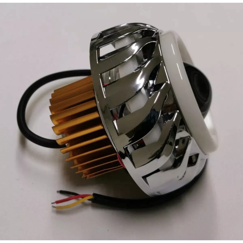 BOSSCO Lupa Led Faro Ojo De Angel Y Demonio Motos