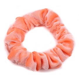 Mytoptrendz® 2 Pcs Luxurious Plain Velvet Small Scrunchie Hair Band Mini Ponytail Hair Tie For Kids and Adults (Neon Fluorescent Orange