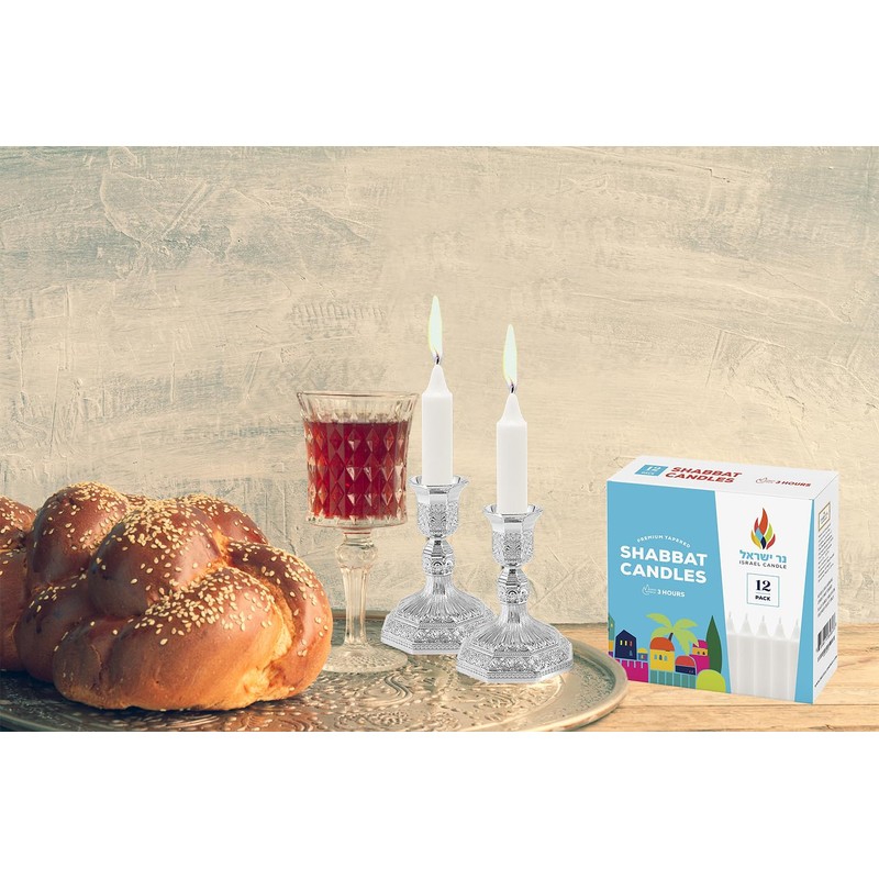 Israel Candle Shabbat Candles Shabbos 3 Hr. - 12 Ct.