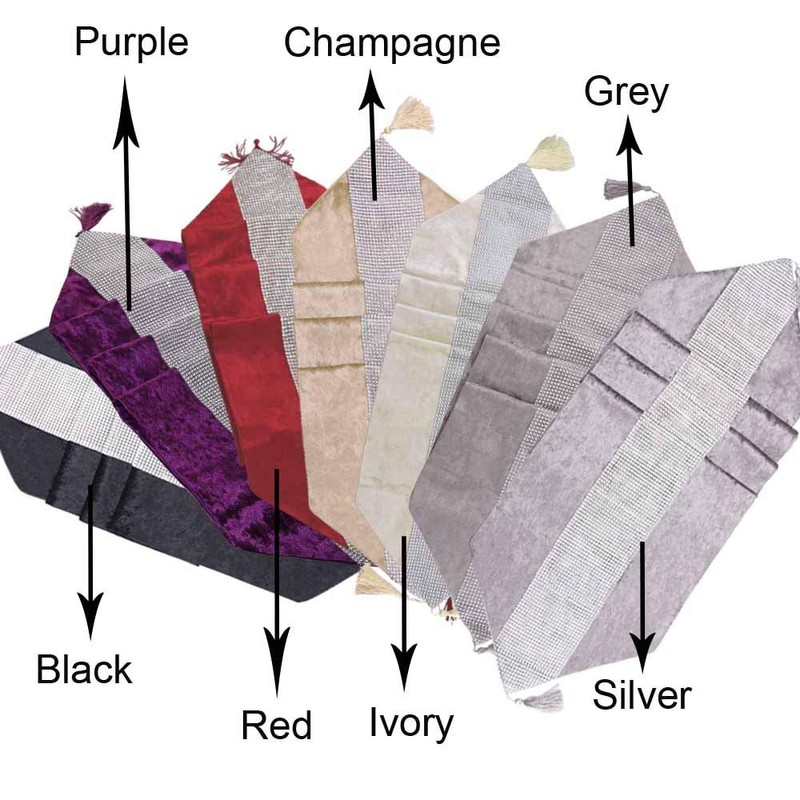Time to Sparkle Luxury Velvet Diamante Table Runner Thick Velvet