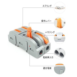 PENGLIN 20pcs Compact Splice Connectors One-touch Connectors Lever Type Connector Plug Type Electrical Wire Connectors Wire Branch Terminals for Stranded and Single Wire Connectors, Bi-Directional