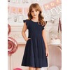 Arshiner Girls Summer Flutter Short Sleeve Sundress Smocked Elastic Waist