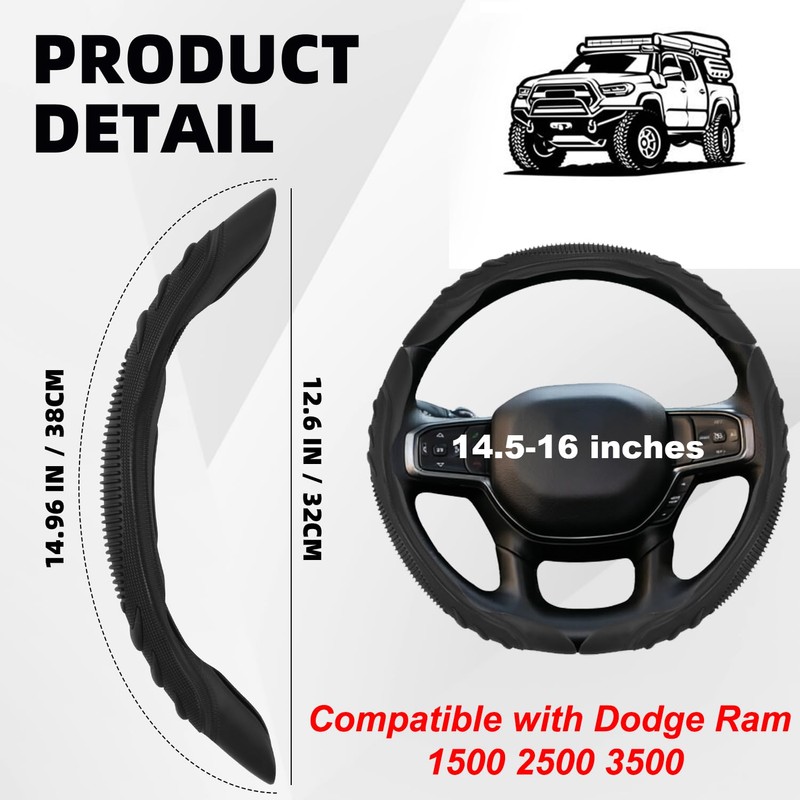 3Pcs Steering Wheel Cover for Dodge Ram 1500 2500 3500,