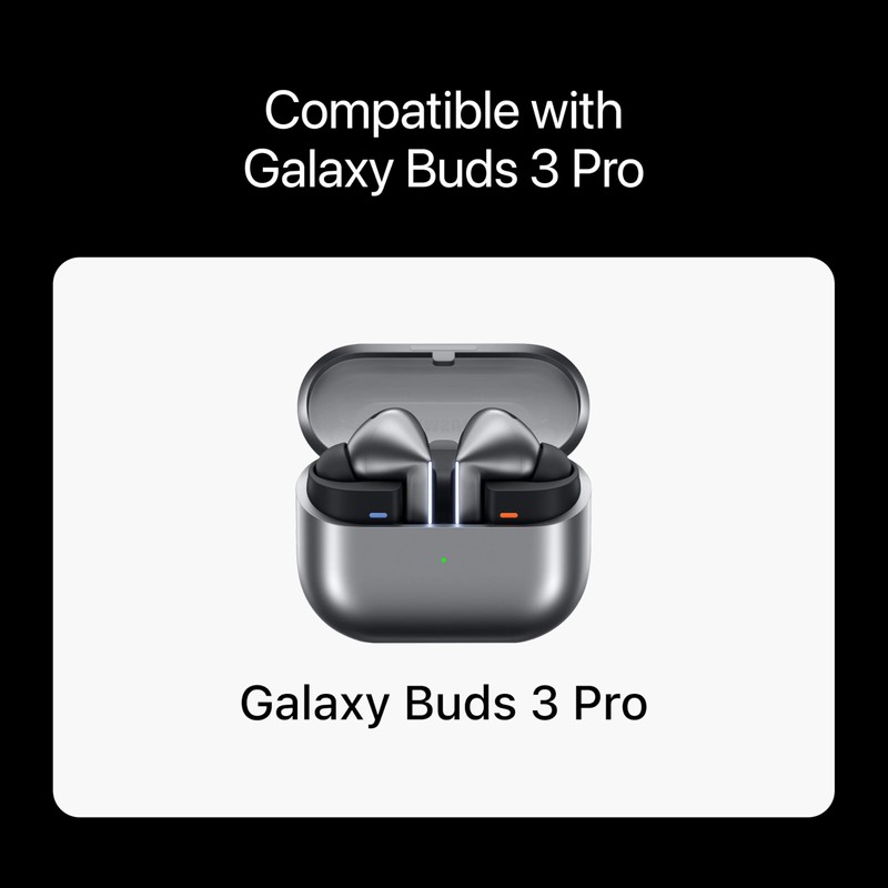 Premium Multi-Flange Eartips for Galaxy Buds3 Pro (Black, Mixed(SML)) –