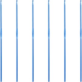 6Pcs 2.5mm Aluminum Crochet Hook Knitting Needles US Size C (Size 2) for DIY Yarn Craft,Nice Gift for Women Adults Kids Children Beginners (Blue)