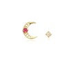 [Custom Made] Leo Dear Moon Ruby Unbalanced Constellation Earrings OTE120617B