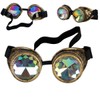 DODOING Kaleidoscope Goggles Steampunk Rave Glasses Goggles Crystal Rainbow Kaleidoscope