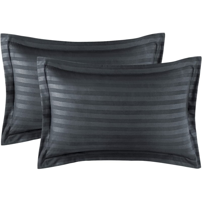 Hafaa Single Duvet Cover Set Hotel Quality Stripes Satin Bedding