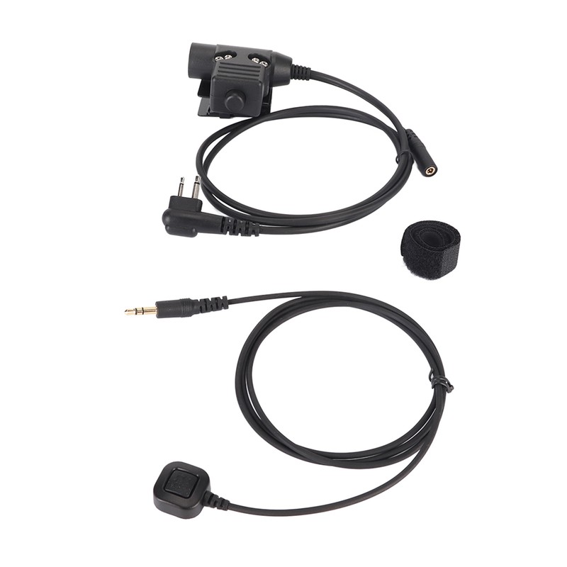 Throat Mic Earpiece 7.1mm Plug with Finger PTT Portable for