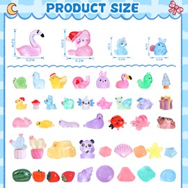 EKisemio 130pcs Luminous Mini Resin Animals Figures to Hide Miniature Figurines Glow in The Dark for Miniature Fairy Garden Accessories Micro Landscape Aquarium Ornaments Kit Dollhouse Decor Crafts