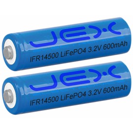 UN/G 2X AA Rechargeable Lithium Battery 600mAh 3.2V 14500 LiFePO4 IFR14505 IFR14500