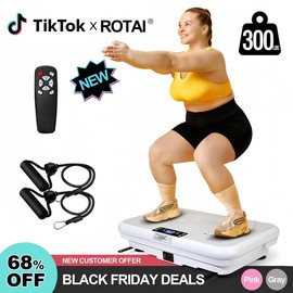 ROTAI 3D Vibration Board: A whole-body fitness platform designed for lymphatic drainage and improved overall health. Compact, efficient, and effective. - Color: Grey