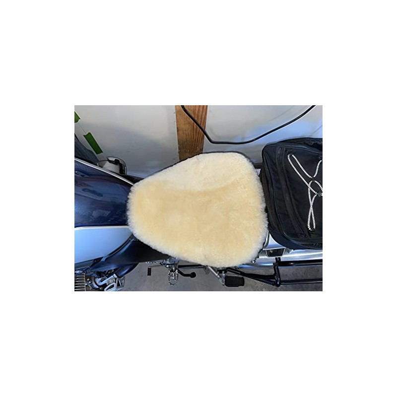 Alaska Leather Medium Sheepskin Buttpad® - Motorcycle Seat Pad (Cream
