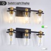stambord 3 Light Bathroom Vanity Light, Black and Gold Light