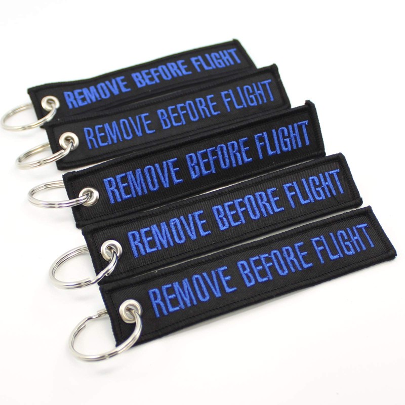 Rotary13B1 Remove Before Flight Key Chains - Black/Blue - 5pcs