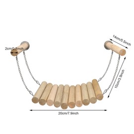 Litewoo Bird Wood Swing Perch Ladder with Hammock Cage Accessories for Bird Parrot Parakeet Cockatiel Lovebirds Budgie Conures Finch