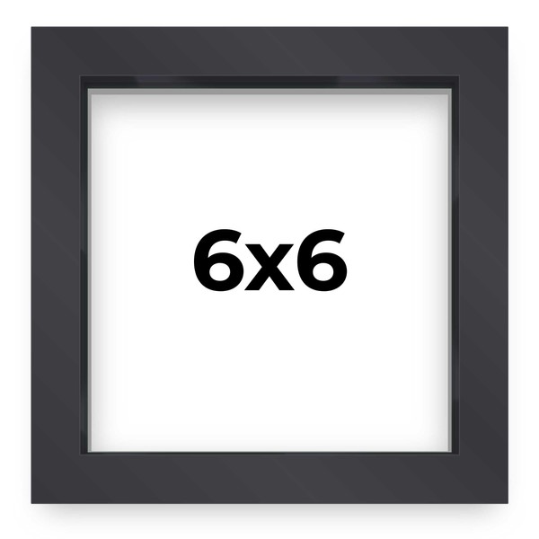 6x6 Shadow Box Frame Contemporary Black Finish | 3/4" Depth