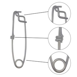 Spearfishing Longline Tuna Fishing Clips Stainless Steel Spring-loaded Float Line Snaps High Strength Branch Hanger Float Snapper Tuna Clip Sea Fishing Tackle (12.5CM-5pcs)