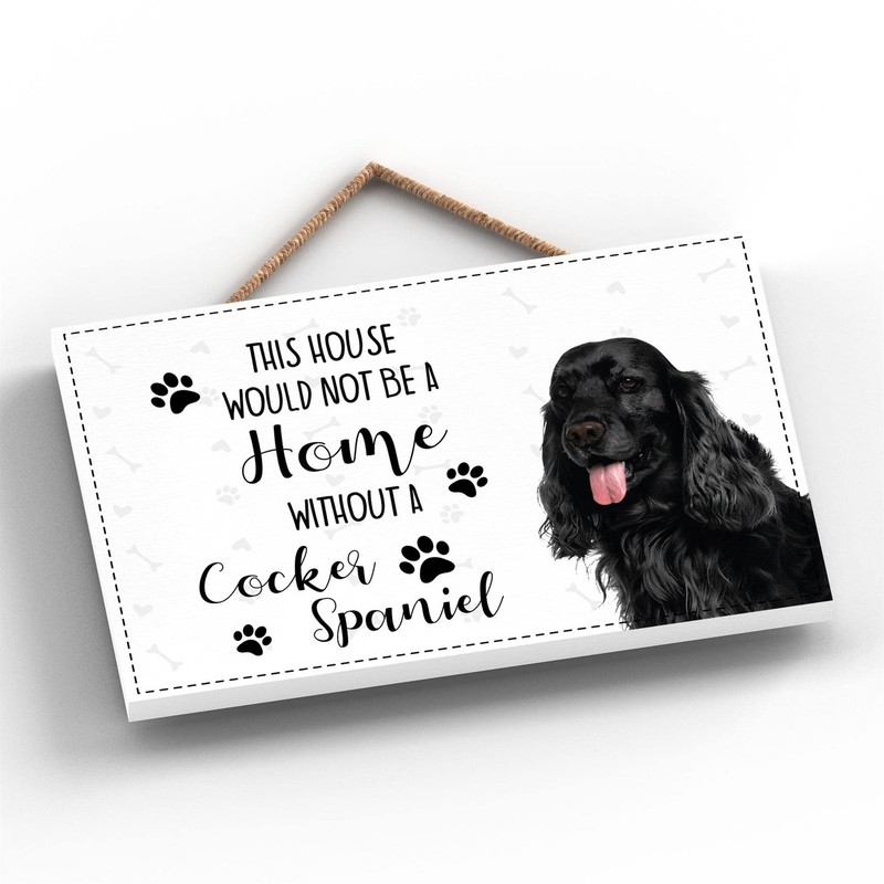 Global Designs Pets & Paws - Rope Plaque Black Cocker