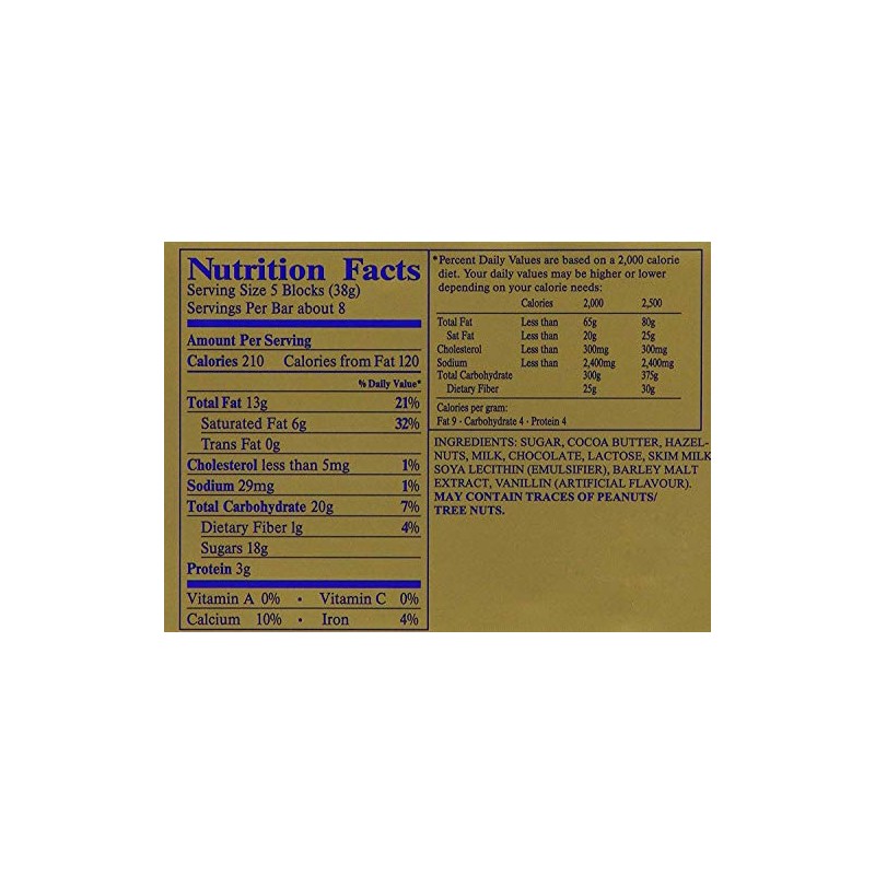 Lindt Swiss Premium Classic Gold Bar, Milk Chocolate Hazelnut, 10.6