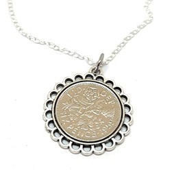 OCC Old Coin Cufflinks Fine Pendant 1959 Lucky sixpence 66th Birthday plus a Sterling Silver 18in Chain