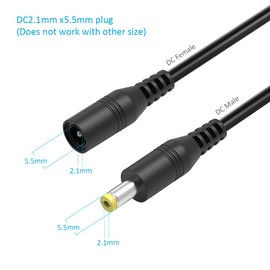 Belker 12 Volt Power Extension Cable Cord for CCTV IP Security Camera Indoor Wireless IP Camera Standalone DVR Baby Monitor Router, 2 Pack DC 5.5mmx2.1mm DC Extension Power Adapter Supply Cable 3&6FT
