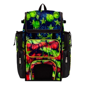 Boombah Superpack Bat Bag - Backpack Version (no wheels) - Holds 4 Bats - USA Softball Ballpark Black/Royal Blue/Red