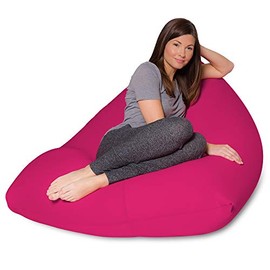 Big Squishy Bean Bag Cover Only Lounge - Soft, Stretchy, Squishy Comfort with Removable Washable Cover, to add EPS Bead Refill Filling and Liner - Perfect for Gaming & Relaxing - Twist - Pink