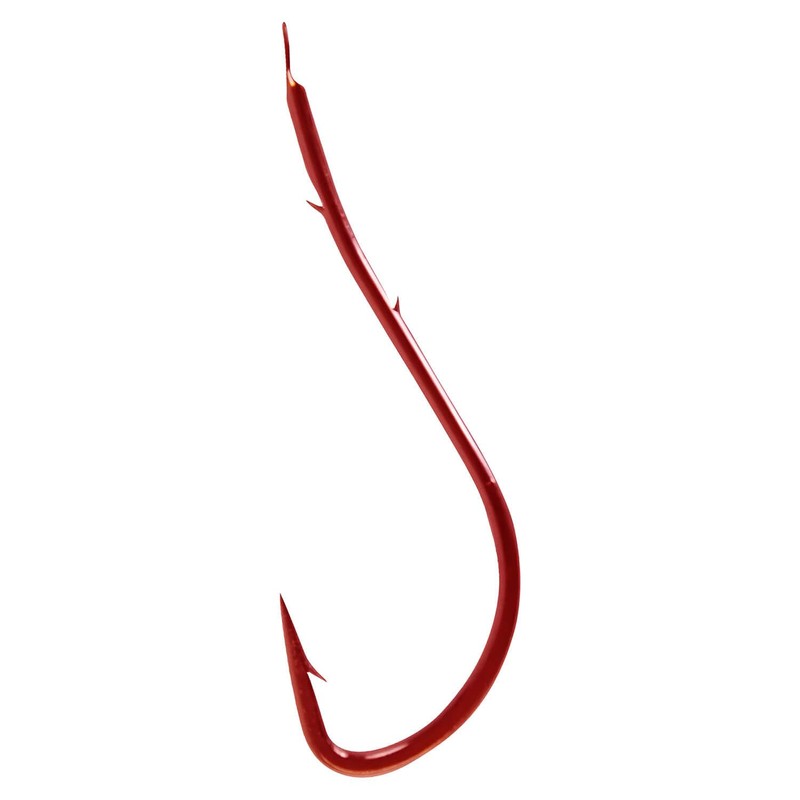 VMC Aalhaken 7053 Wurmhaken Vorfachhaken Rot 70cm #4
