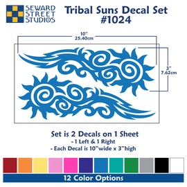 Tribal Sun Decal Set, Spiral Sun Motorcycle Sticker Kit / #1024