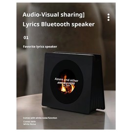 Snblzhef Bluetooth Speaker with White Noise Retro Turntable Sleep Speaker High Definition Screen Subwoofer Clock Music Player B