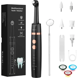 SIQUER Pulidor de dientes eléctrico con luz LED y 5 modos para limpieza dental