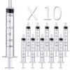 LabAider 10 Pack 3ml Plastic Syringe with Measurement, Sterile, Individually