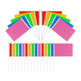 SCSpecial Small Flags 25 Pieces Mini Handheld Flags on Stick 8.2 Inch x 5.5 Inch Outdoor Flags for Parades and Decoration (Multi Color)
