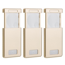 BIGMONAT Ultralight LED Magnifier, 3X 5X Pocket Lighting Magnifier, High Resolution and Powerful Older Reading Magnifier.(3 Packs)