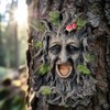Tree Face Sculpture, Funny Old Man Tree Hugger Statue, Creative