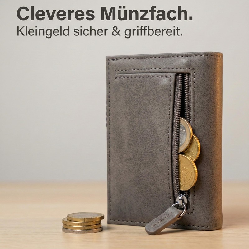 premitem Men's Small Mini Wallet Slim Wallet with Coin Compartment