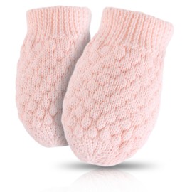 Baby Knit Mittens Toddler Boys Girls Gloves Winter Infant Newborn No Scratch Mitten 0-3 Years (Pink, 0-1 Years)