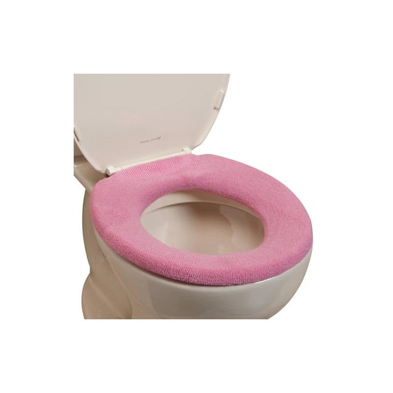 Elastic Cushioned Toilet Seat Cover Universal Fit Pink