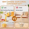 Cereal Containers Storage Set (4L / 135.2oz), 4PCS Airtight Food