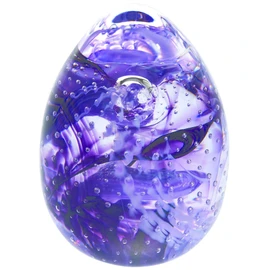 Caithness Glass Blessings Purple Paperweight | Purple | 65mm x 50mm | Handcrafted in Scotland | an Eye-catching Swirl of Emerald Green Glass is Captured Inside | Ornamental | Gift Boxed