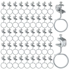 AOKLIT 100Pack 1/4" x 20 Beam Clamps Steel Small C Clamps with Screws Rings, Metal Cable Clamp with 2 Inch Threaded Bridle Rings Hangers for Electricians, Pipe, Supports up to 75 lbs