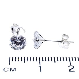Arranview Jewellery 6 mm CZ solitaire stud earrings in sterling silver