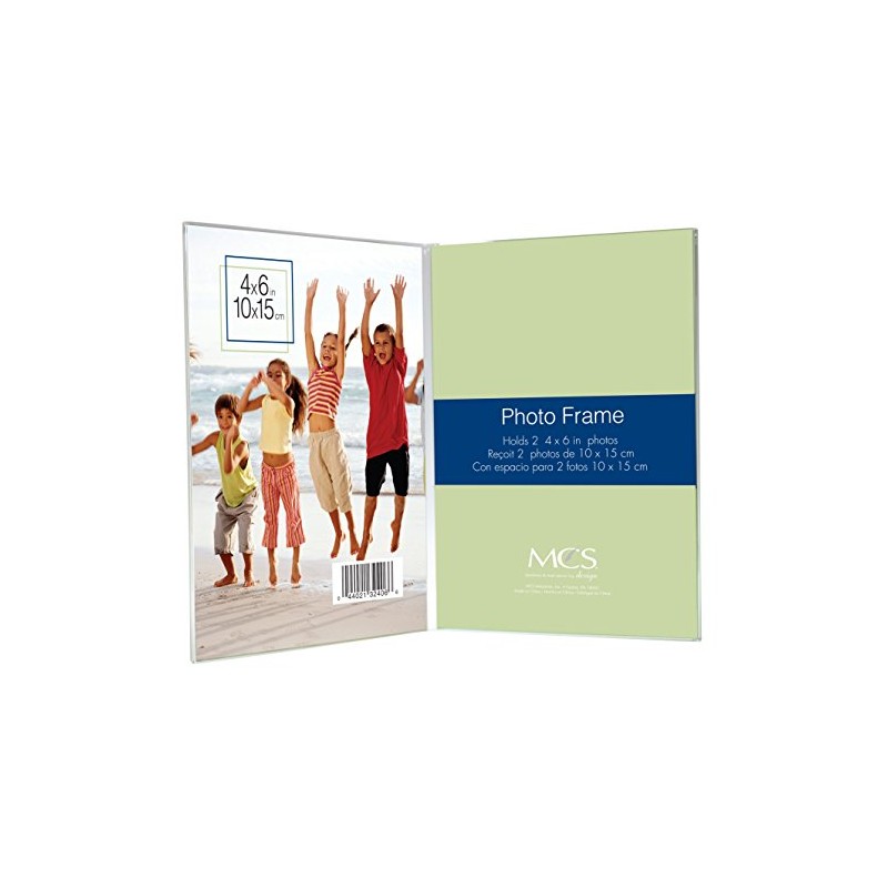MCS 4x6 Inch Bent Acrylic Picture Frame, Double Vertical (32406)